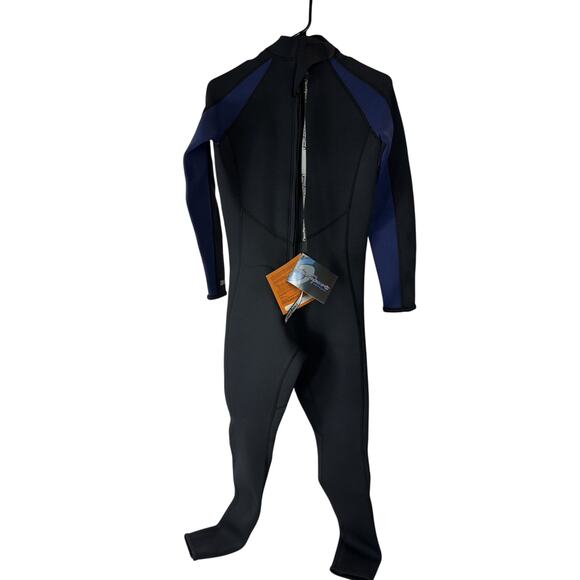 NWT NeoSport Men's 5mm Full Wetsuit Premium Neoprene Black/Blue S832mb-45 - Picture 4 of 4